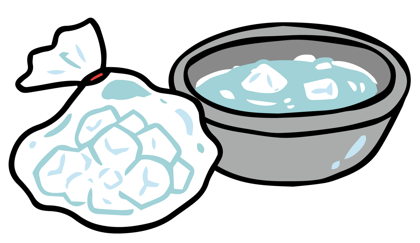 やけどは氷水で冷やす