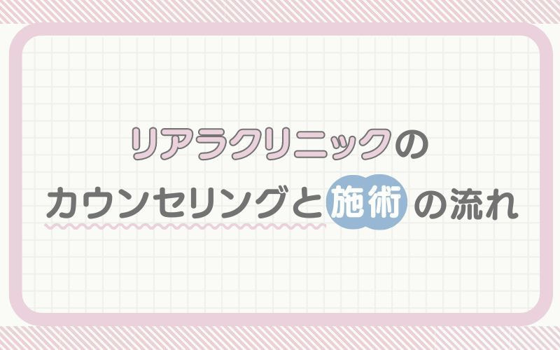 リアラクリニックのカウンセリングと施術の流れ