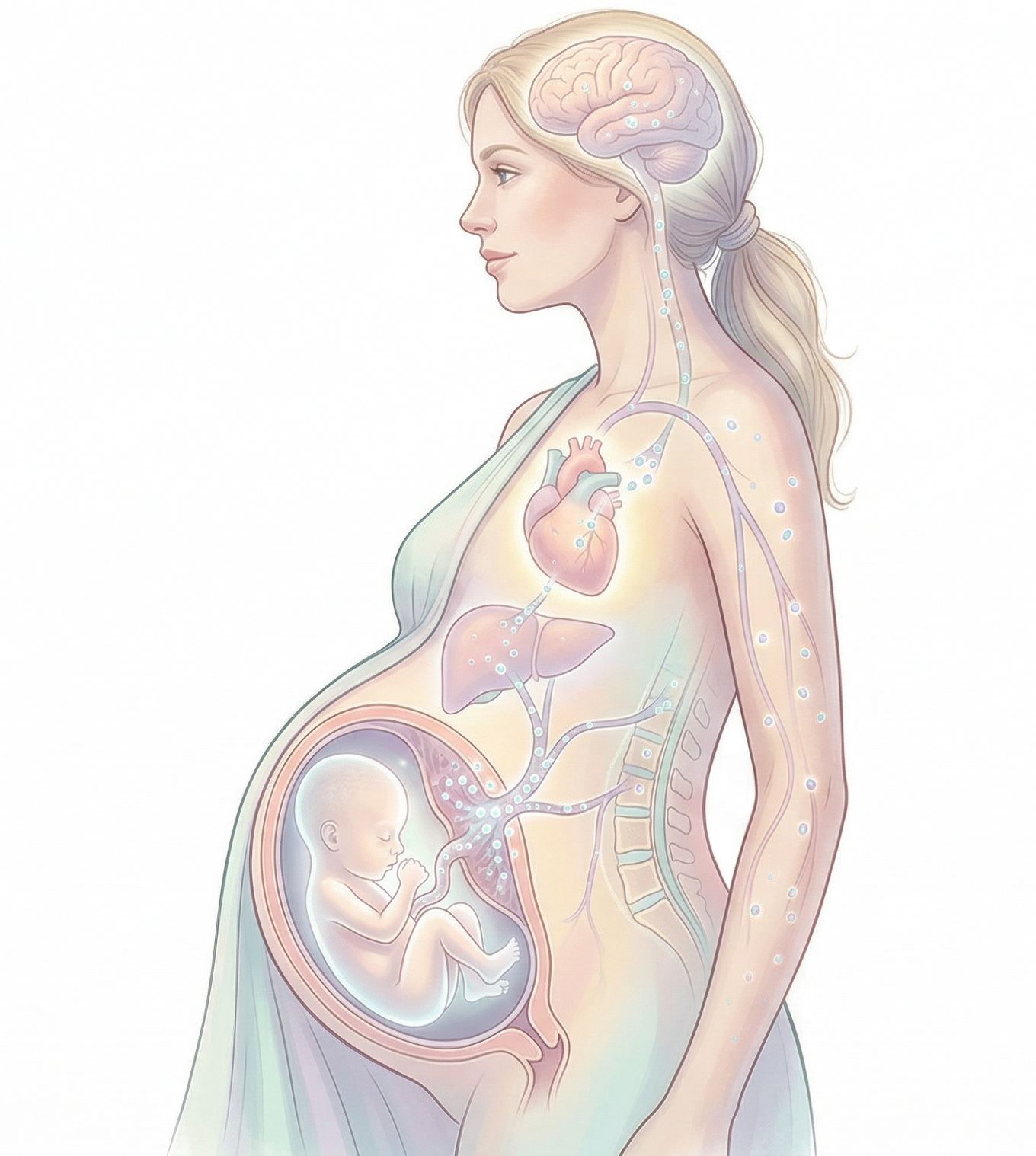 胎児マイクロキメリズムをイメージした医療イラスト