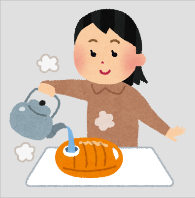 湯たんぽによる低温やけどイメージ